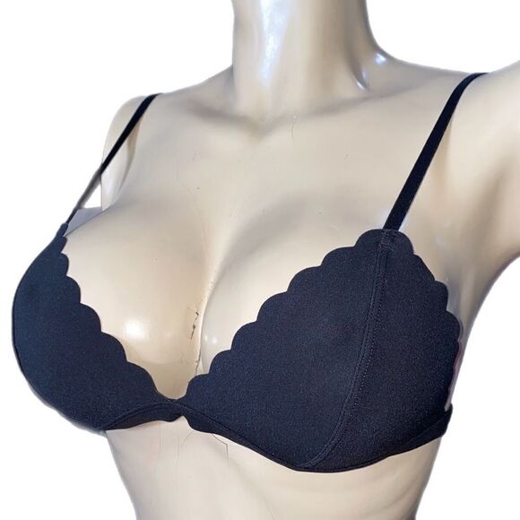 Victorias Secret Seamless scalloped Unlined bralette bra black - Picture 2 of 5